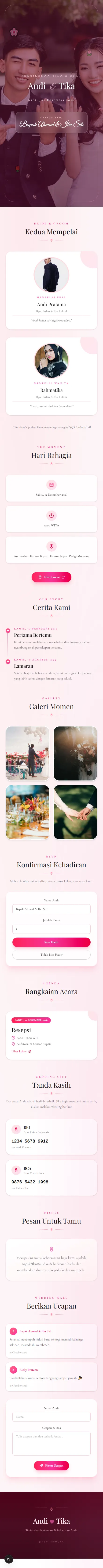 Tampilan template floral