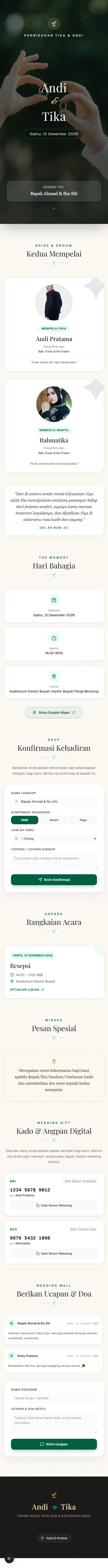 Tampilan template rustic